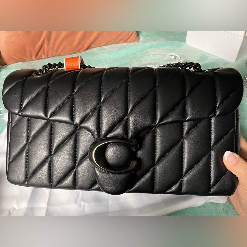 SOLD coach quilted tabby 33 black